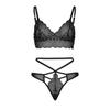 2 pc. Bralette en dentelle et string avec découpe assorti.