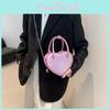 Gold Fashionable Pu Street Style Small Square Bag Women's Trendy Heart-shaped Handbag