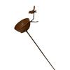 Metal Bird Bath for Outside, Rusty Rain Catcher Garden Stake, Vintage Free Standing Bird Feeder And Bath Bowl for Lawn, Yard, Patio Decor