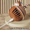 Hanger Fan Adjustable 3-Speed Wind Modes Portable Hanging Neck Small Fan Cartoon Elephant Design Circus Bells Shape Cooling