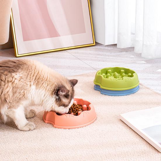 baizihuahu Dog Slow Feeder Bowl, Cat Eating Anti-Slip Bottom Pet Dish, Reduces Choking Vomiting for Cats Dogs