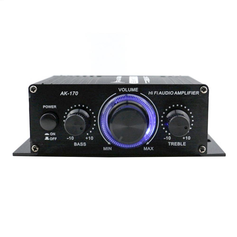 AK-170 Wireless HiFi Audio Mini Amplifier 20W+20W 2CH Stereo Power AMP Car Home Subwoofer Speakers DC 12V