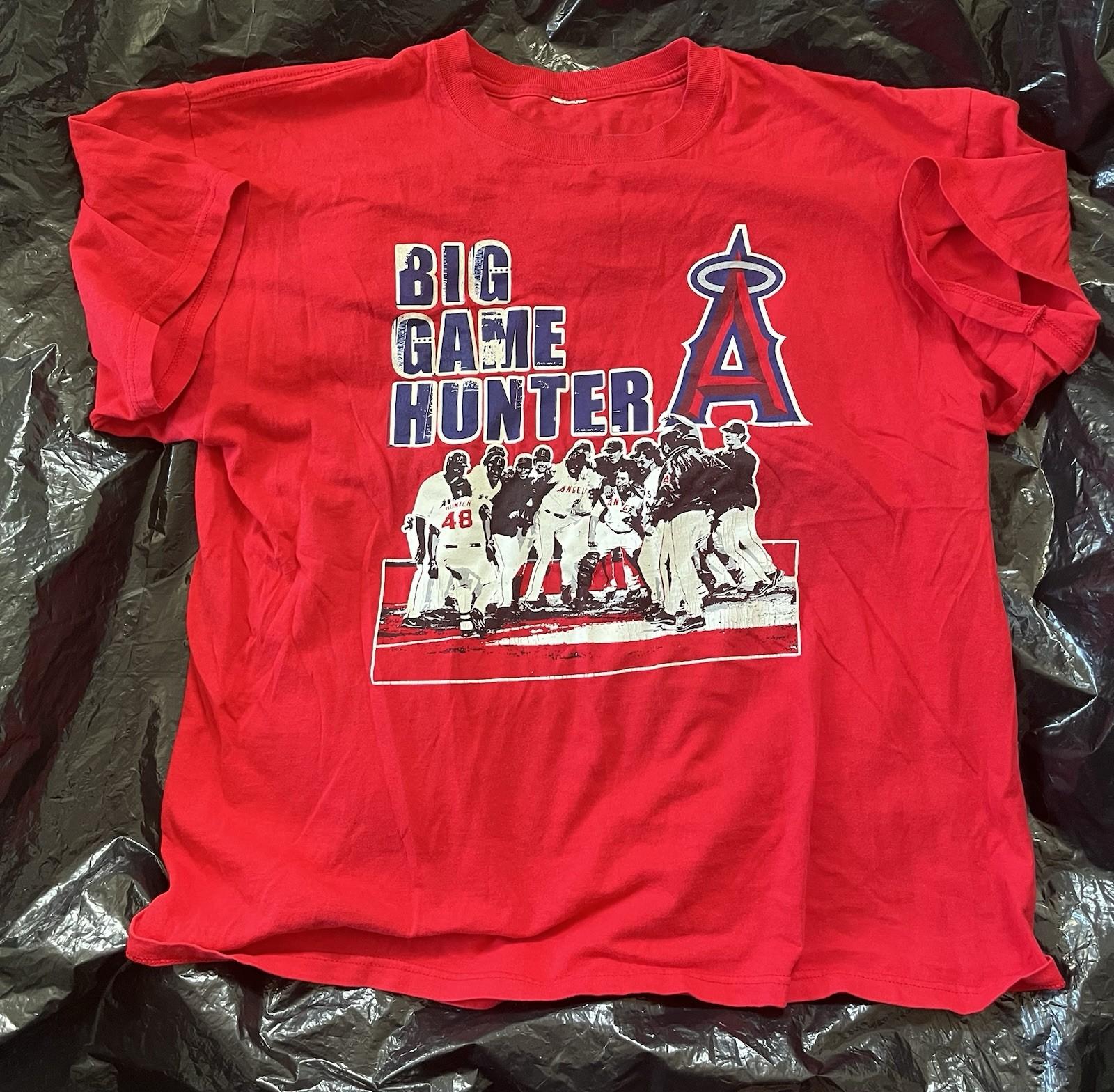 Vintage Y2K Torii Hunter Big Game Hunter MLB Los Angeles Angels Shirt Promo L