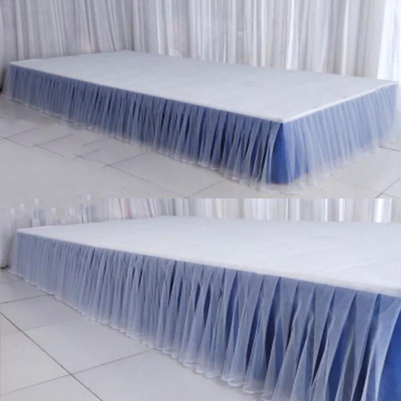 30x300cm Tutu Table Skirt Wedding Backdrop Curtains for Table Clothes Table Cover Wedding Stage Skirting for Event Party