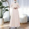 ZANZEA Women Casual V-Neck Loose Long Sleeve Muslim Dress