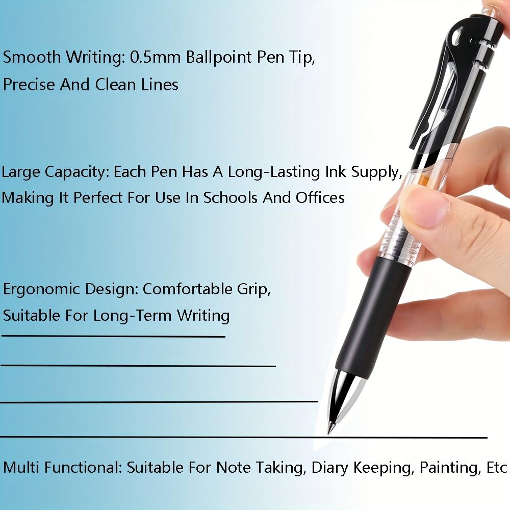 10pcs Retractable Gel Pens, Black Red Ink 0.5mm, Smooth Writing, Ball Point Pens, Office Supplies And Stationery Back To School