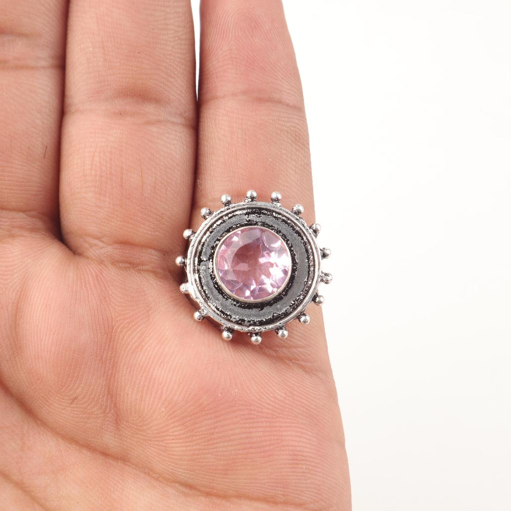 Wonderful Morganite Gemstone Jewelry, 925 Solid Sterling Silver Ring, Handmade Silver Ring, Gift For Women