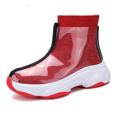 Fashion Transparent Women Rain Boots 2024 Fashion Non Slip Sock Ankle Boots Woman Rain Shoes Women's Comfortable Platform Rubber Shoes