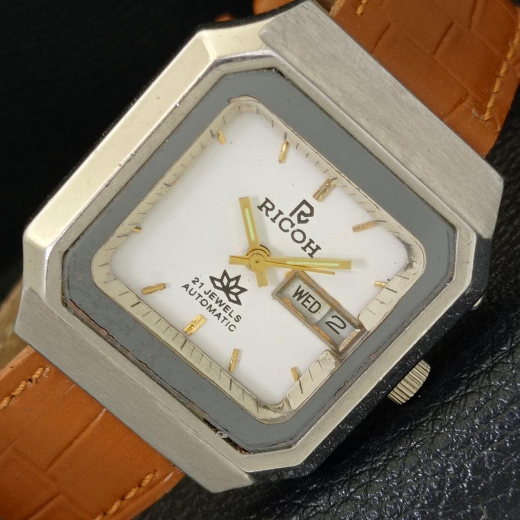 

ВИНТАЖНЫЕ АВТОМАТИЧЕСКИЕ ЧАСЫ RICOH R31 ЯПОНИЯ МУЖСКИЕ БЕЛЫЙ ЦИФЕРБЛАТ a500602-5 R153-a500602