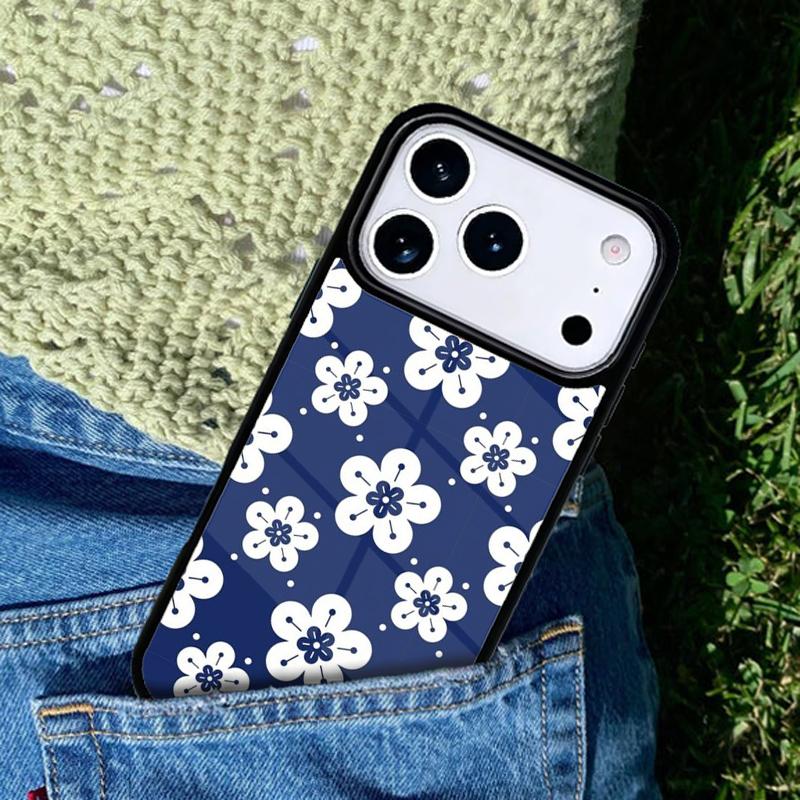 Japanischer Stil Florale Textur Handyhülle Für iPhone 17 AIR 16 Pro Max 15 14 Pro 11 12 13 Stoßfeste Silikonhülle