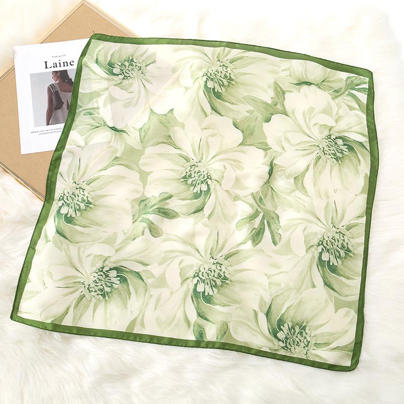 Modny Design Satynowy Jedwabny Kwadratowy Szalik Nadruk Wstążka do Włosów Szalik dla Kobiet Apaszka Bandana Nadruk Drukowany Szal Opaska na Głowę