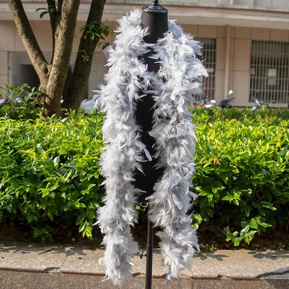 DIY 2M Turkey Feather Boa 38g-90g Marabou Feathers Boa Dyed Colors for Wedding Scarf Shawl Decor DIY Crafts Costume Accessories