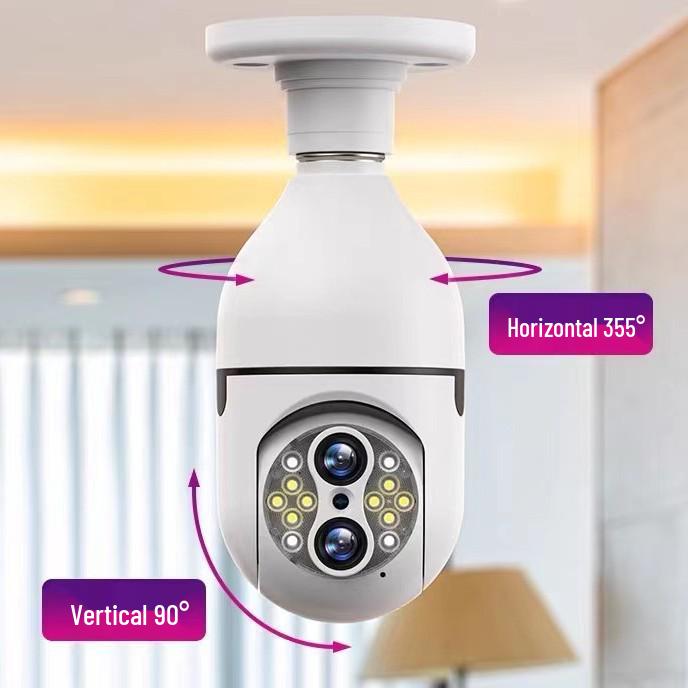 E27 Dual-Screen 360° WiFi Surveillance Camera with Full-Color HD Lamp Head