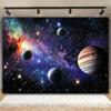 2D Plane, 1 Piece of Galactic Blue Starry Background, Wedding and Birthday Banner Items, Home Decoration