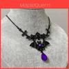 Viktorianische Kreuzkette mit Amethyst- und Rubin-Edelsteinen für gotischen Schmuck für Damen