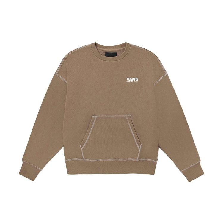 Vans Logo Alphabet Printing Round Neck Pullover Light Brown Men s VN0A5H9GYEH S