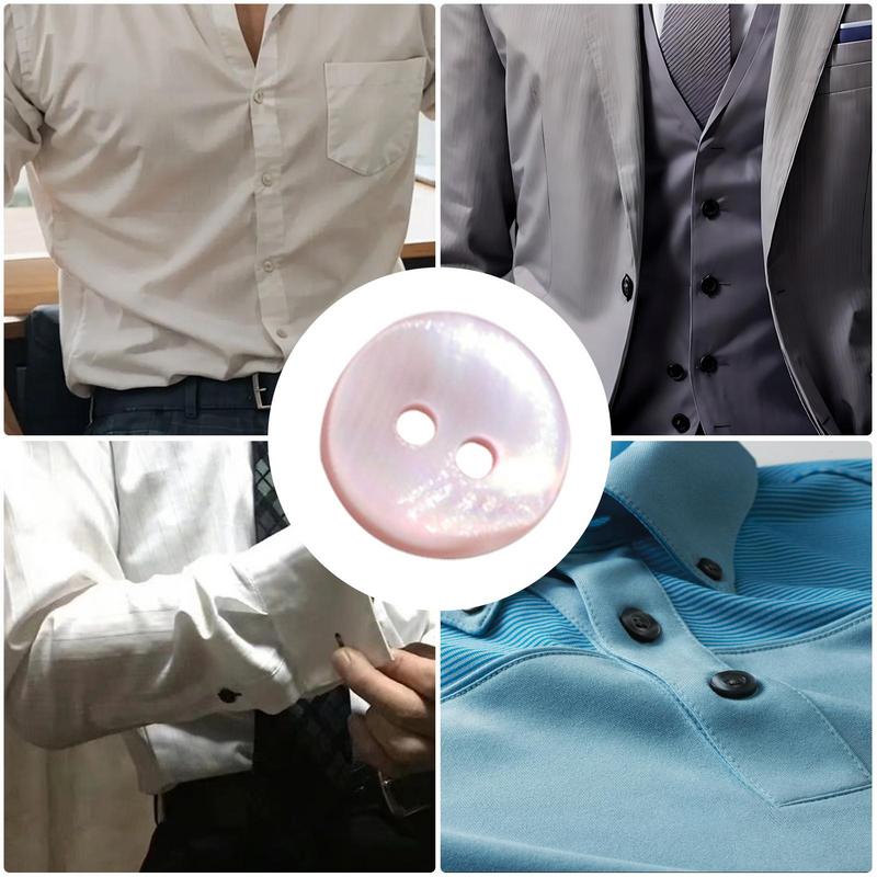 Shell Buttons For Crafts 10pcs Jacket Shell Buttons 2-Hole Design Round River Shell Cardigan Buttons Pearl Shell Sewing Buttons