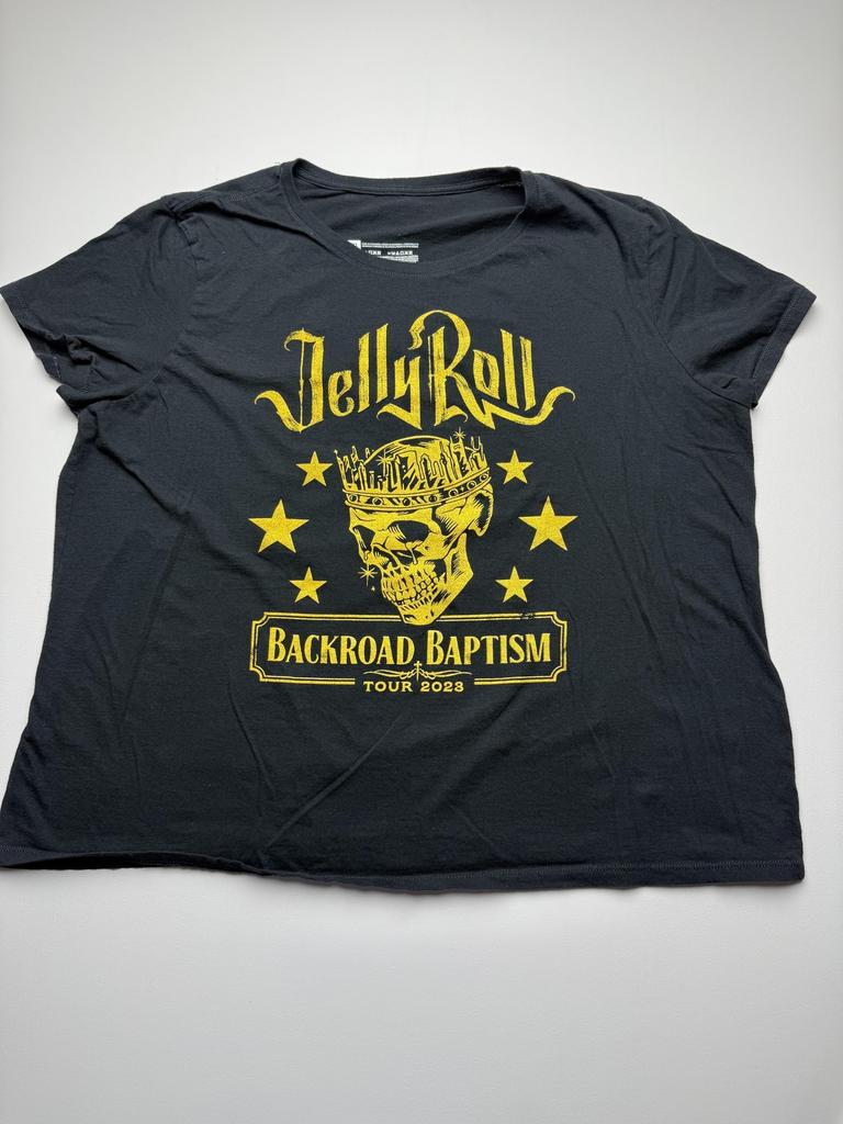 Gildan Shirt Mens 3XL Black Jelly Roll Backroad Baptism Tour 2023 Graphic Tee Unisex T-Shirt
