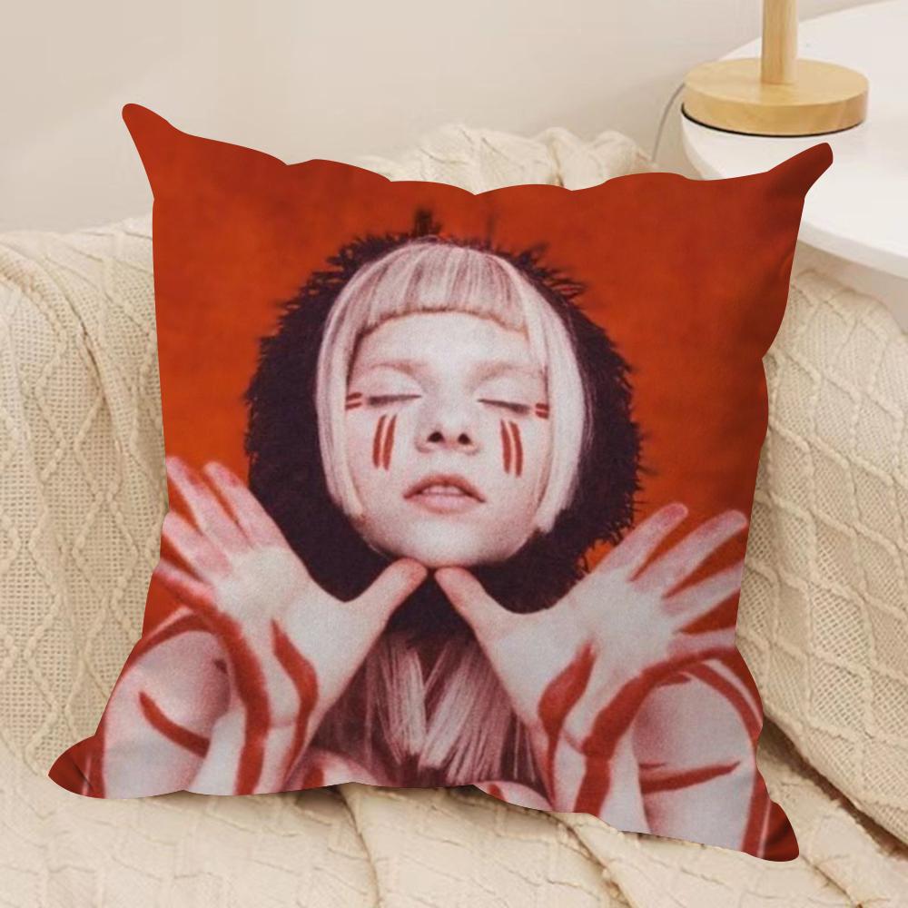Singer A-Aurora Cushion Cover Soft Plush Double-Sided Printed Sofa Pillow Cushion Cover | Cozy All-Season Durable Decor Gift