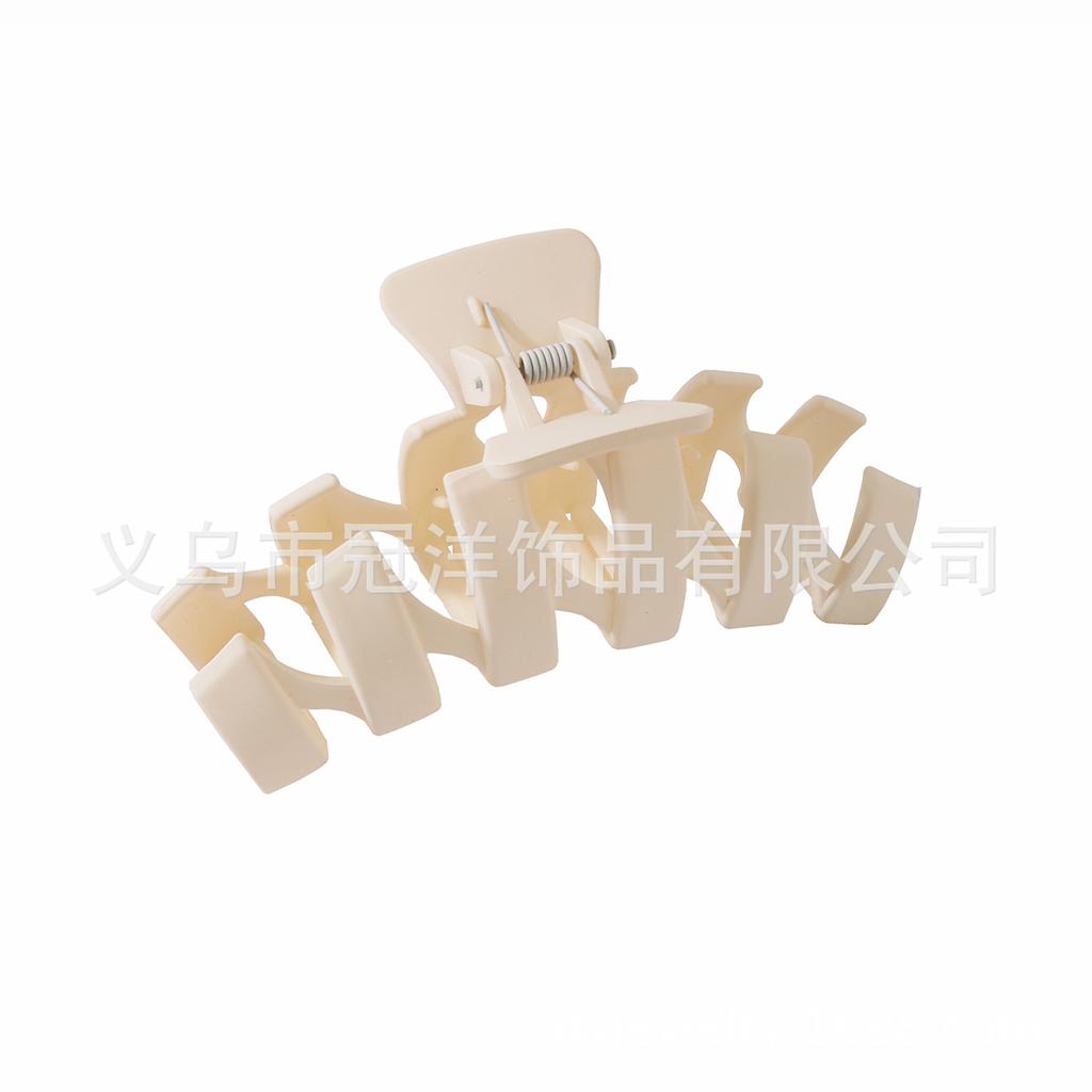 Fashionable N-shaped Large Frosted Spray-painted Plastic Hair Clip for Ladies' Hair