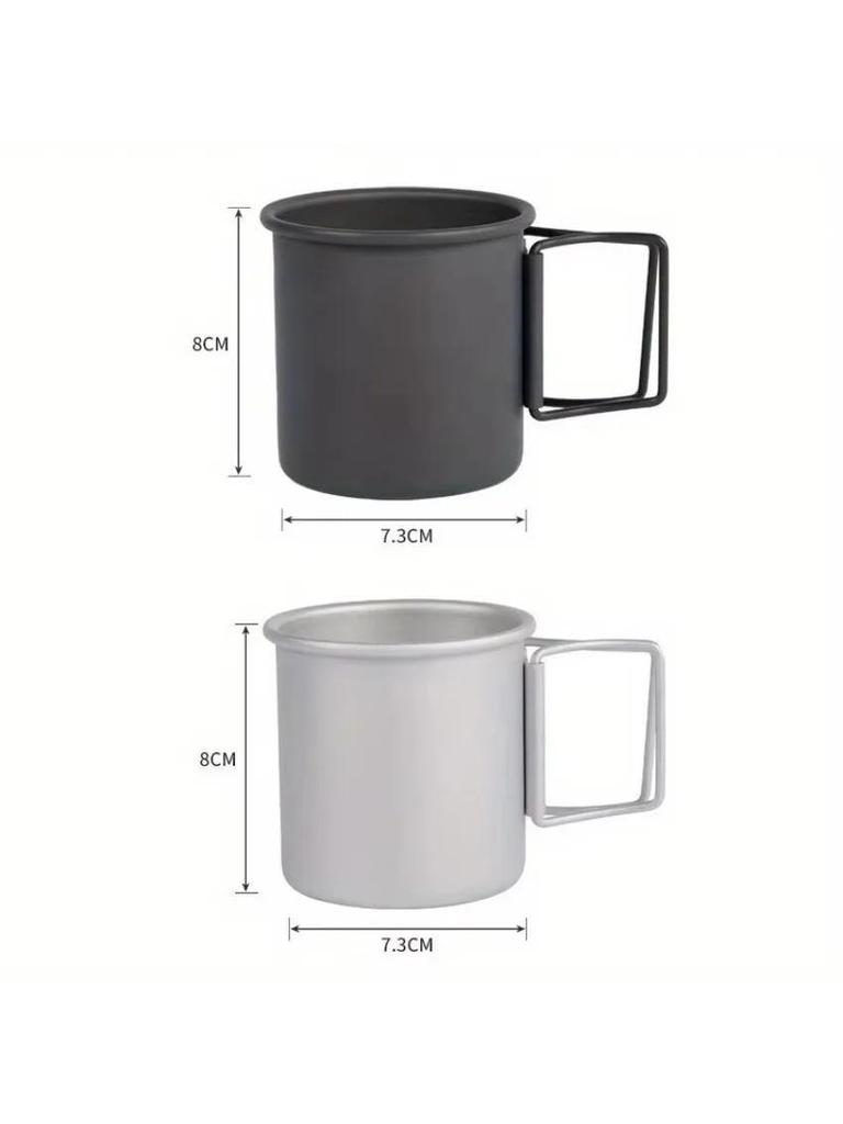 1 Pcs Outdoor Camping Cup With Foldable Handle Portable Ultra-light Aluminum Alloy Mug For Outdoor Hiking New Arrival 300ml