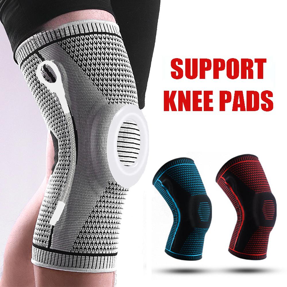 1 PC Silicone Full Knee Brace Strap Patella Medial Support Compression Protection Sport Pad Running Basketball Gym