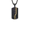 Retro Black Cracked White Zircon Military Brand Pendant Necklace Men's Pendant