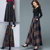 A-line Skirt Large-length Skirt Half-length Skirt Woolen Plaid Half-length Skirt