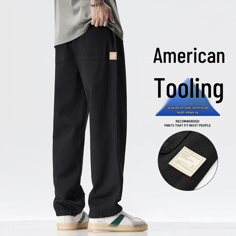 VUUG Men's Loose Straight Leg Cotton Cargo Pants