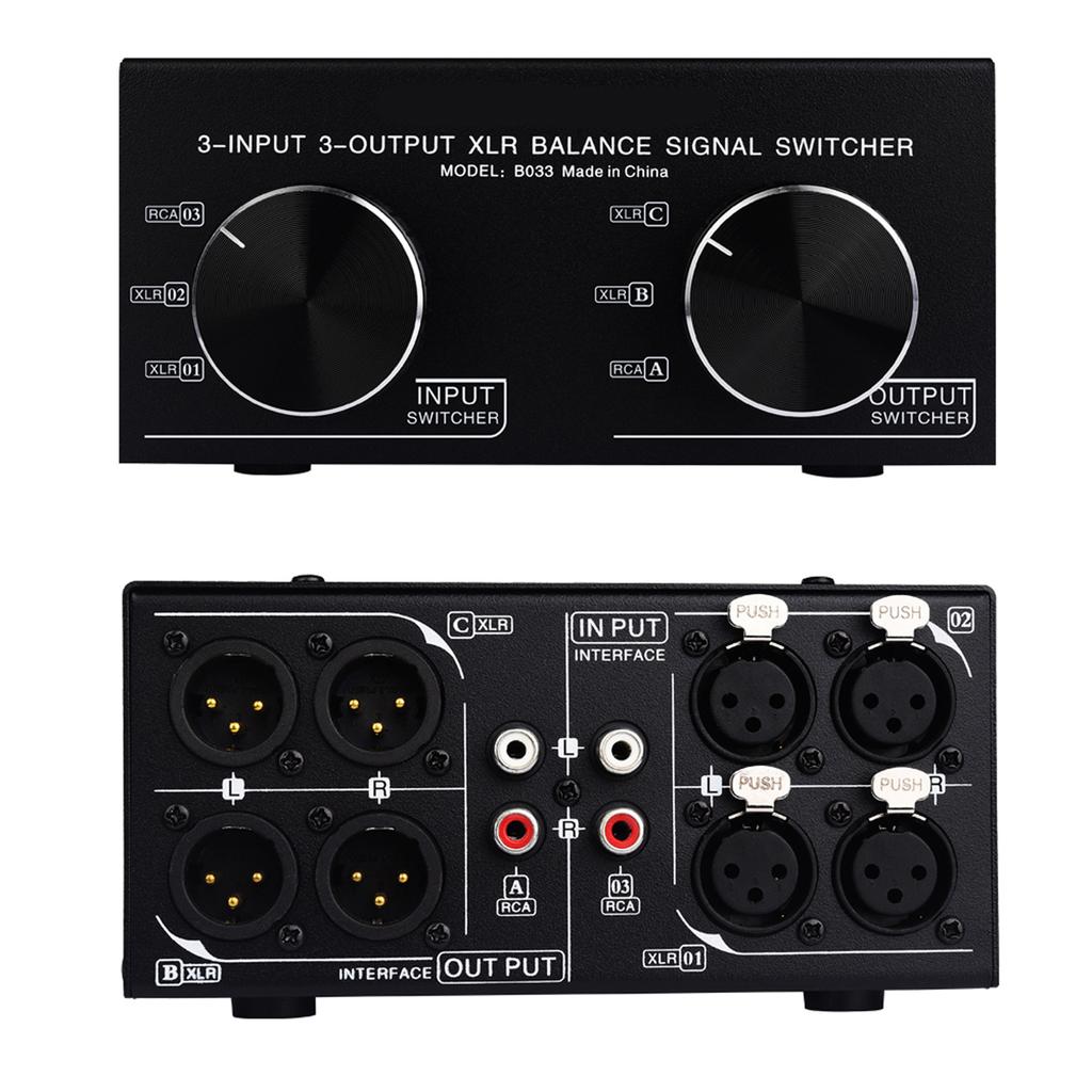 3 Input To 3 Output Fully Balanced XLR Signal Passive Stereo Selector Switch Switcher   Balanced XLR To Unbalanced RCA