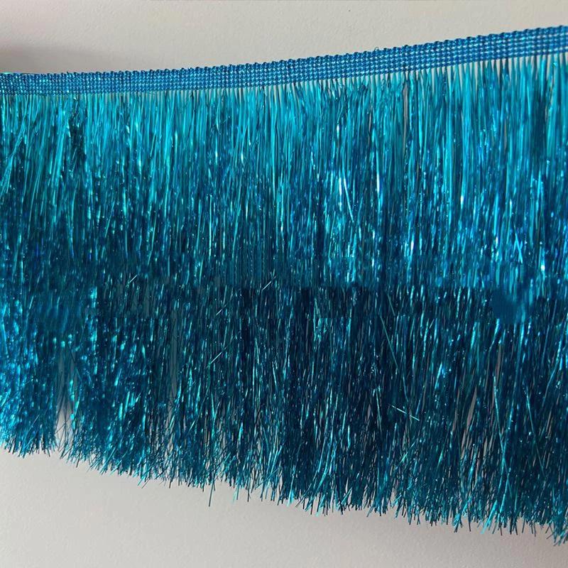 10M Long 15cm Wide Sequin Tassel Fringe Lace Edge for Stage Performance Wear Sewing Decoration