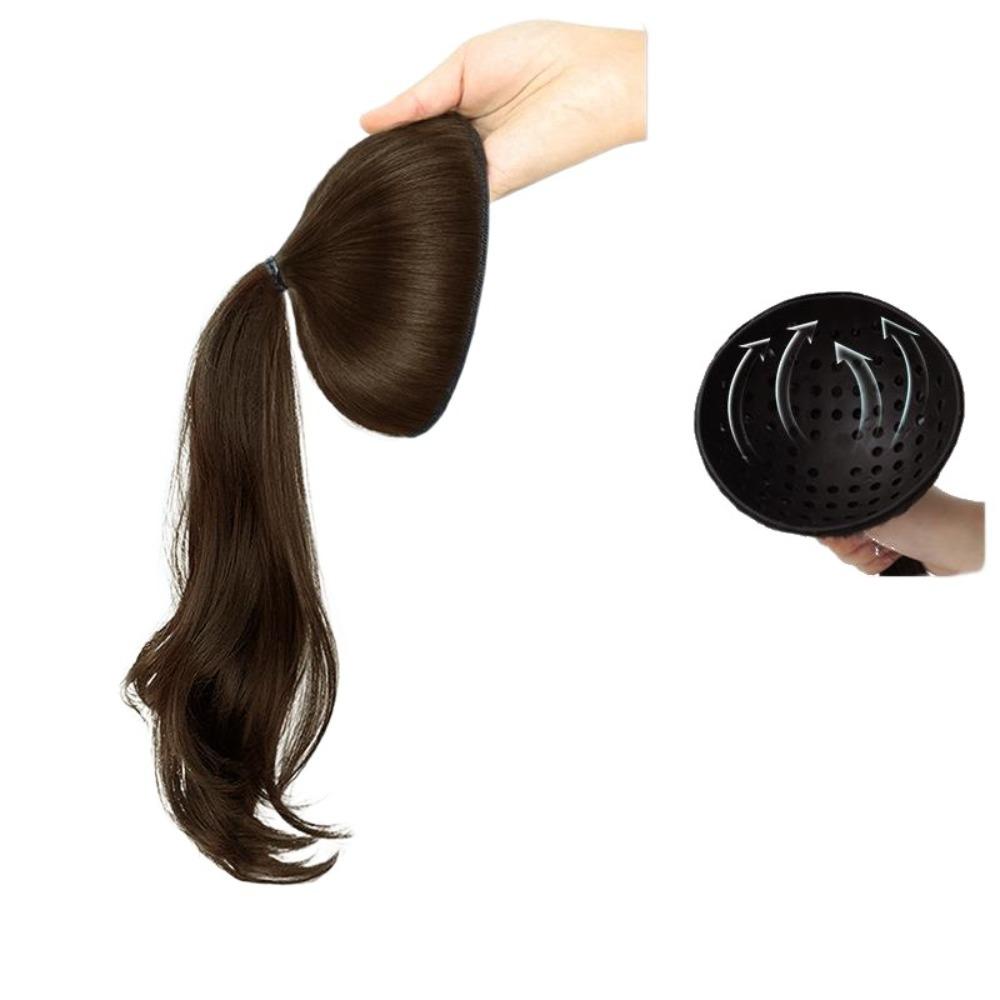 

Fluffy Hair Tie Head Hair Bag Ball Bun Maker Ponytail Hair Pieces Party светло-коричневого