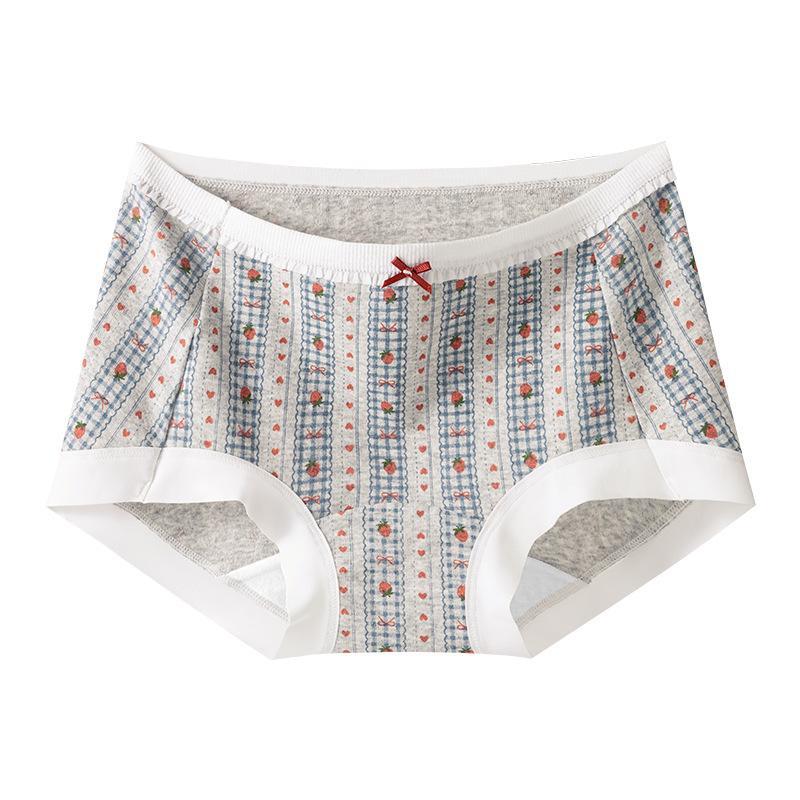 Female Spring and Autumn 10A Pure Cotton Extended Crotch No Trace Small Flat Angle Briefs