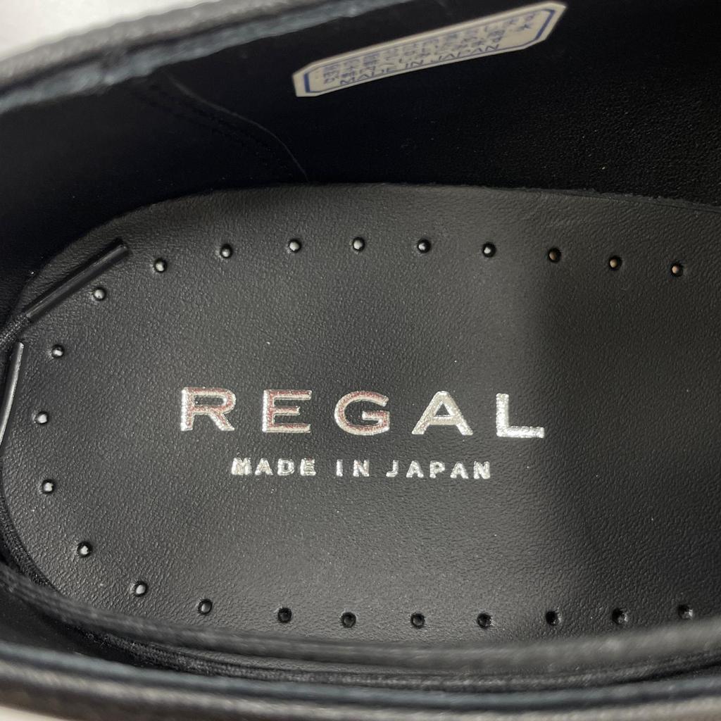 Pristine REGAL Leather Shoes Plain Toe Business Shoes Black Leather Mens 26.5 Used