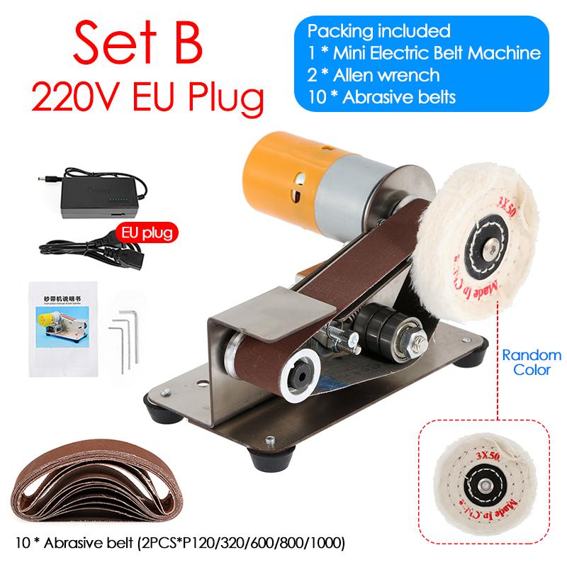 220V Mini Electric Belt Sander Machine Cutter Edges Sharpener DIY Grinding Polishing Sander Grinder Power Tools 110V