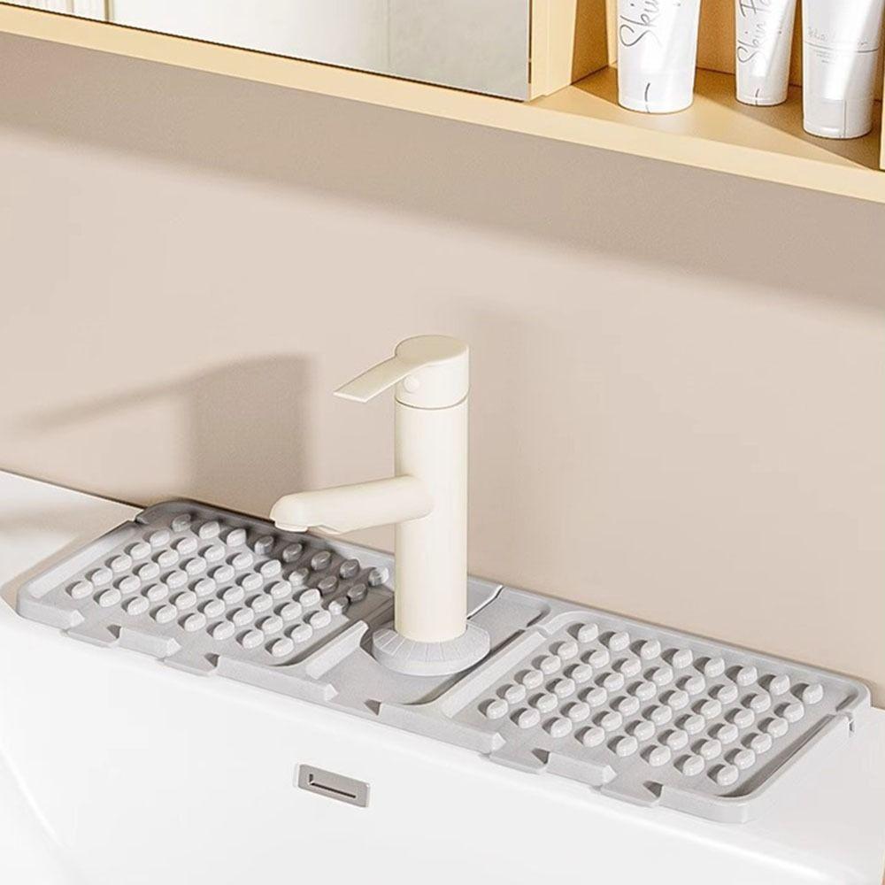 Non-Slip Silicone Faucet Mat Freely Cut Water Drip Catcher Tray Sink Splash Guard  Bathroom