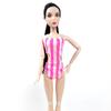 Růžové pruhované bikiny pro oblečení panenky Barbie Plážové jednodílné monokiny Plavky pro 1/6 BJD doplňky pro panenky Hračky