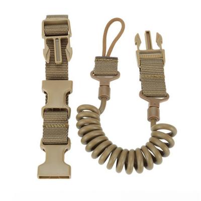 Outdoor Tactic Spring Lanyard Elastic Retractable Anti-lost Waist Hanging Retention Rope Police Pistols Gun Rifle Sling Hunting