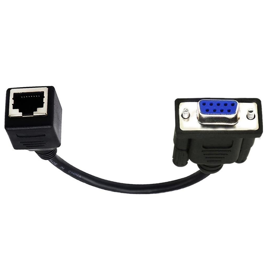 DB9 RS232 Male Female to RJ45 Female Port Ethernets CAT5 Couplers Extenders Adapters DB9 9Pin Connectors 15cm