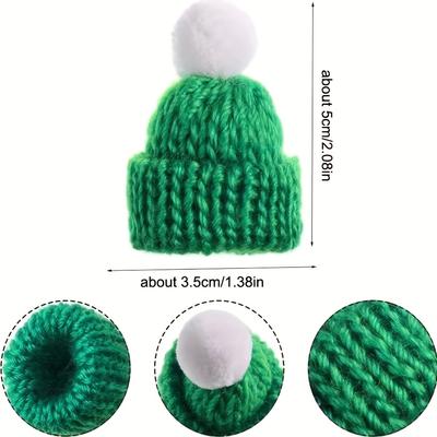 25 Stück Mini Strickgarn Weihnachtsanhänger - Handgefertigt Mehrfarbig Festliche Weihnachtsbaumdeko mit Pompon-Details für Thanksgiving