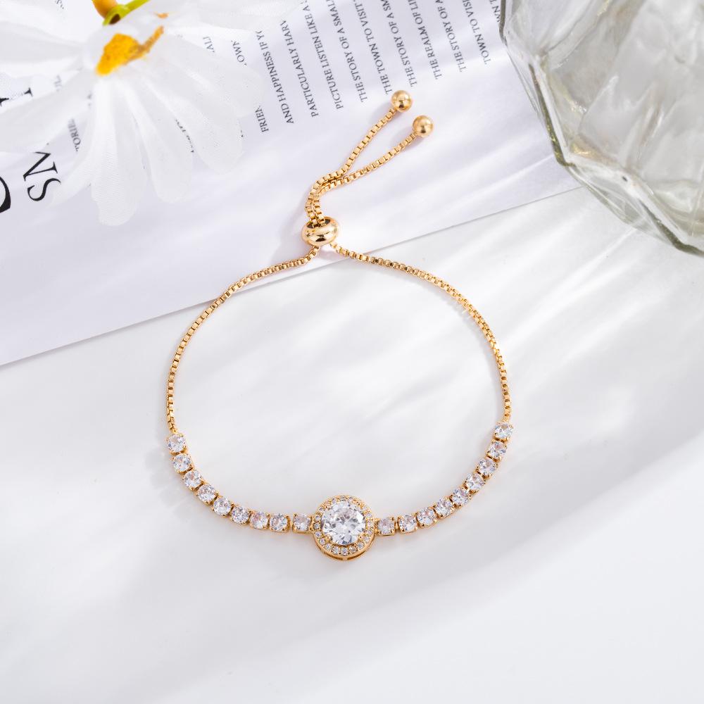 Seiko Flash Diamond Round Adjustable Bracelet Temperament Versatile Personality Temperament Bracelet Wholesale Hair