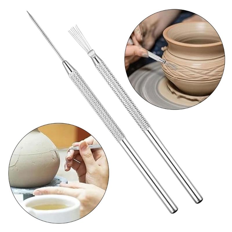 Lera Keramik Nålverktyg Med Ergonomiskt Grepp Keramik Hantverksverktyg För Keramisk Detaljering Och Konstnärliga Snidningsprojekt