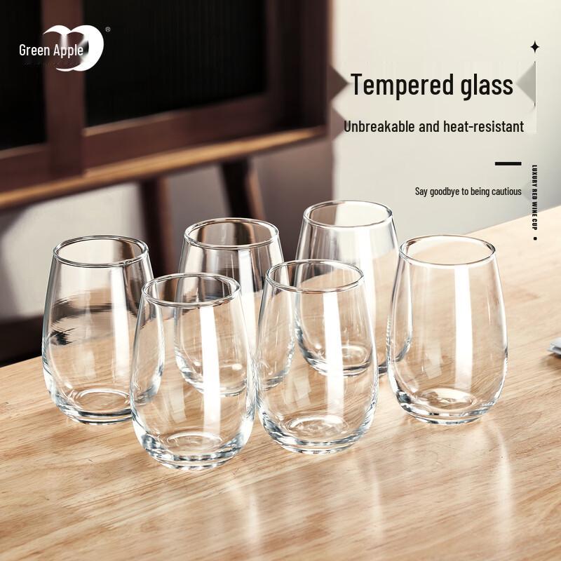QINGPINGGUO Tempered Glass Water Cup (6-Pack)