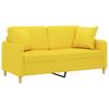 Vidaxl 2-Osobowa Sofa Z Poduszkami, Jasnożółta, 140 Cm, Tkanina