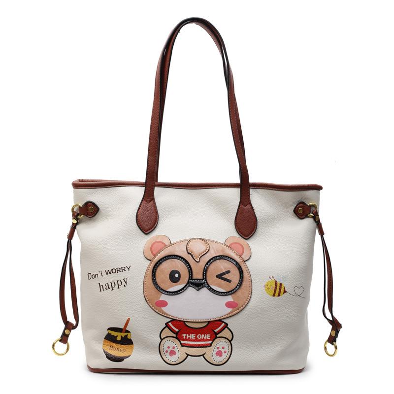 Large capacity underarm shoulder bag 2025 spring and summer new cute bear student tote bag women's bag tide