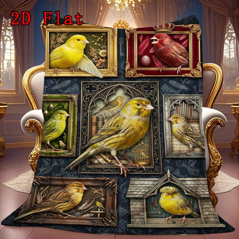 Canary Collection 2D Flat Pattern Flannel Blanket, High Quality All Seasons, Home Decor, Warmth and Comfort, Perfect for Christmas Gifts.