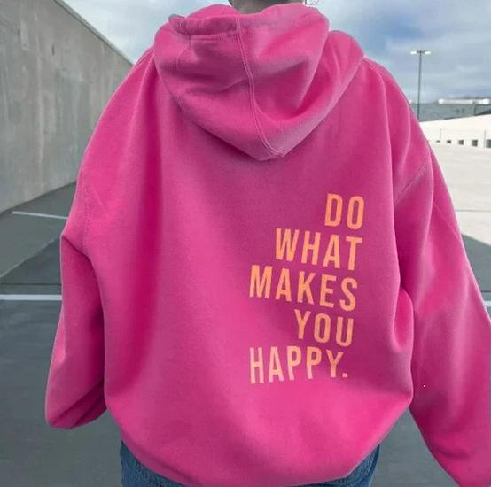 Women's Plus Velvet Hoodie with Kangaroo Pocket – Trendy Loose Fit, Letter Print, Drawstring Hood, 2026 Collection.