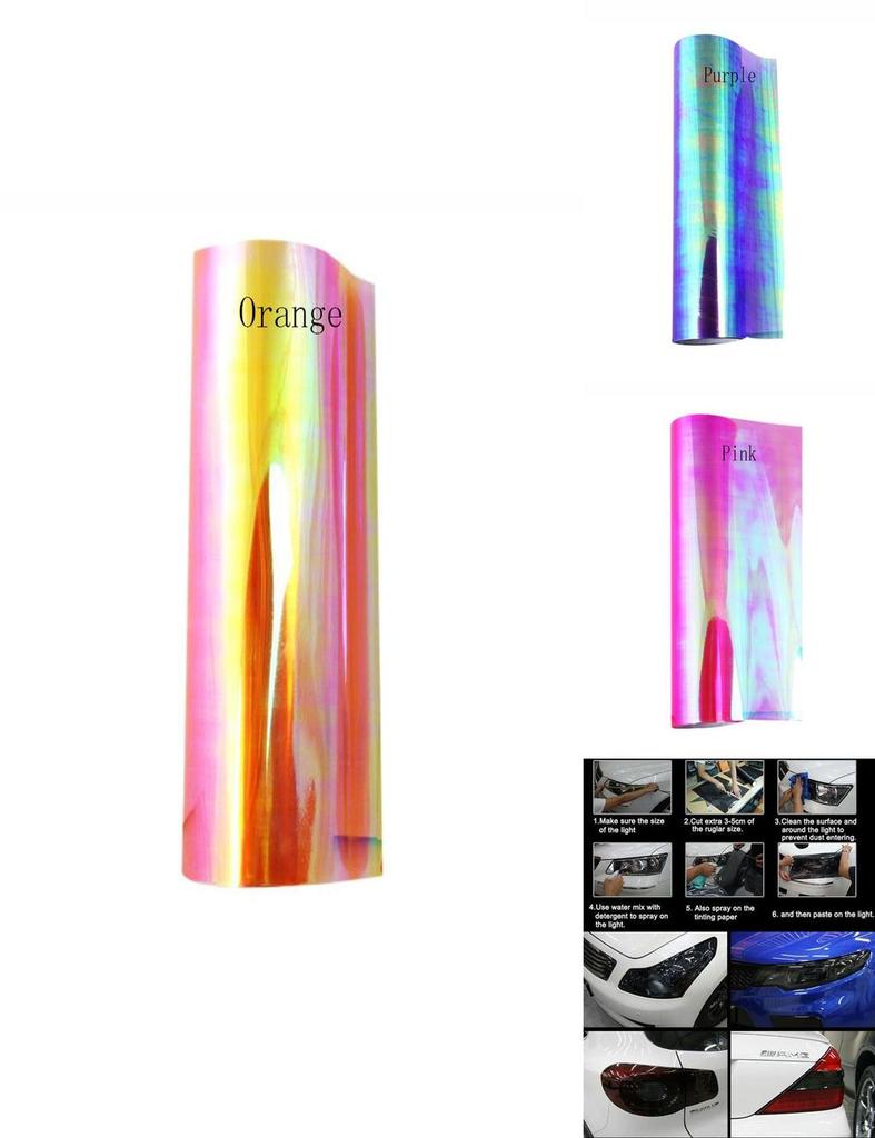Premium Chameleon Color Changing Tint Vinyl Wrap Sticker For Car Lights And Lamps