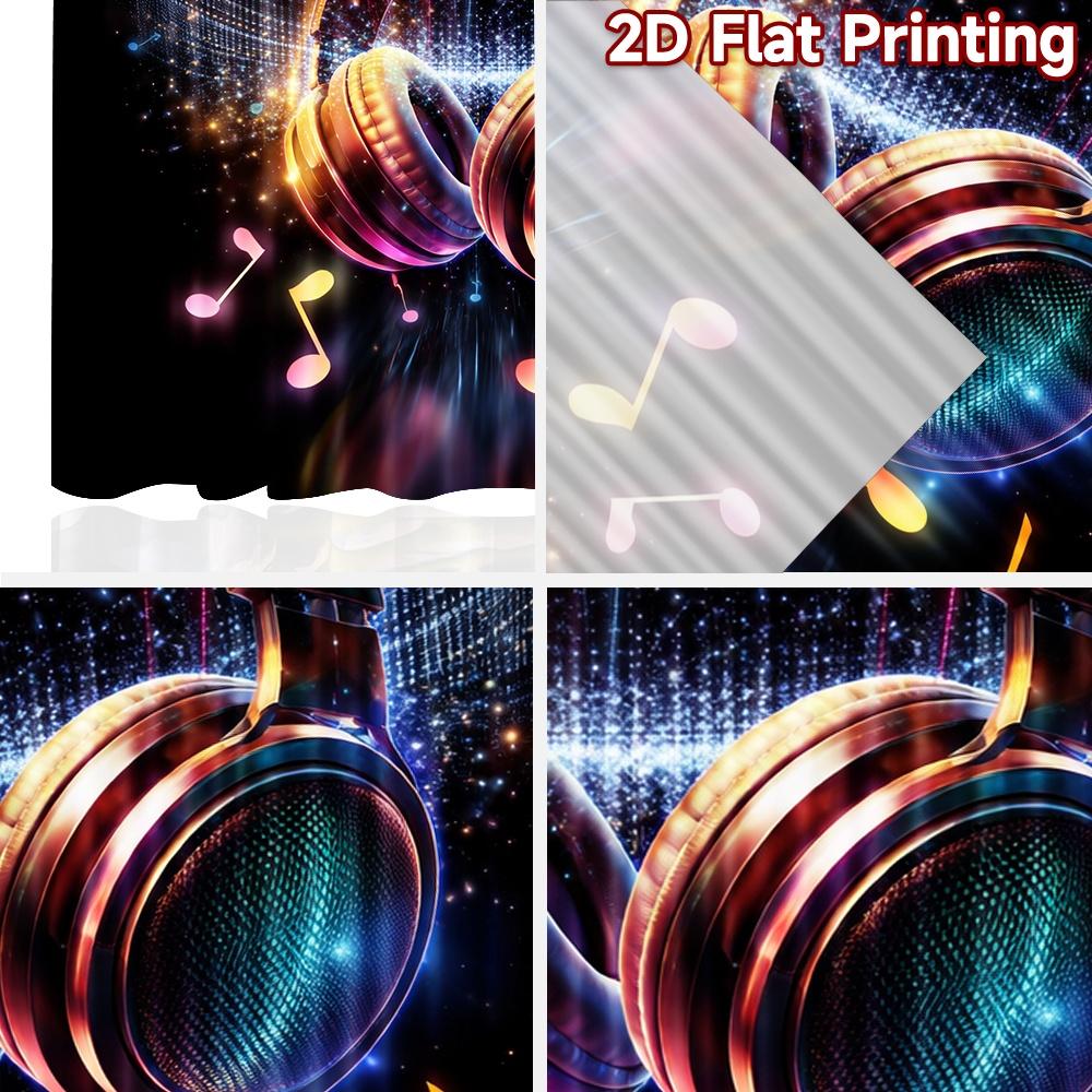 Stampa piana 2D 2 pezzi Tenda Tenda Colorate Cuffie Musicali Stampate Digitalmente Poliestere Tende Decorazione Murale Festiva per