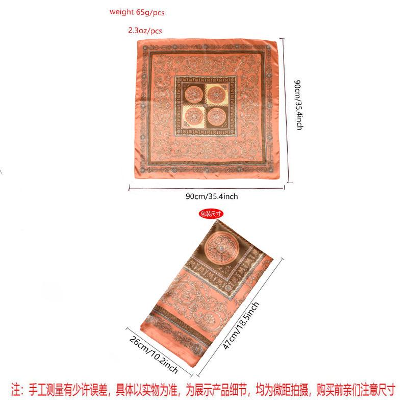 Spring and summer scarves, high-end totem printing versatile decorative scarves, headscarves, silk scarves 91 high-quality satin square scarves